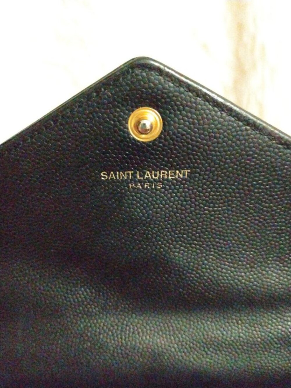YSL Monogram Large Wallet on Chain in Grained Leather EUC - Picture 13 of 15